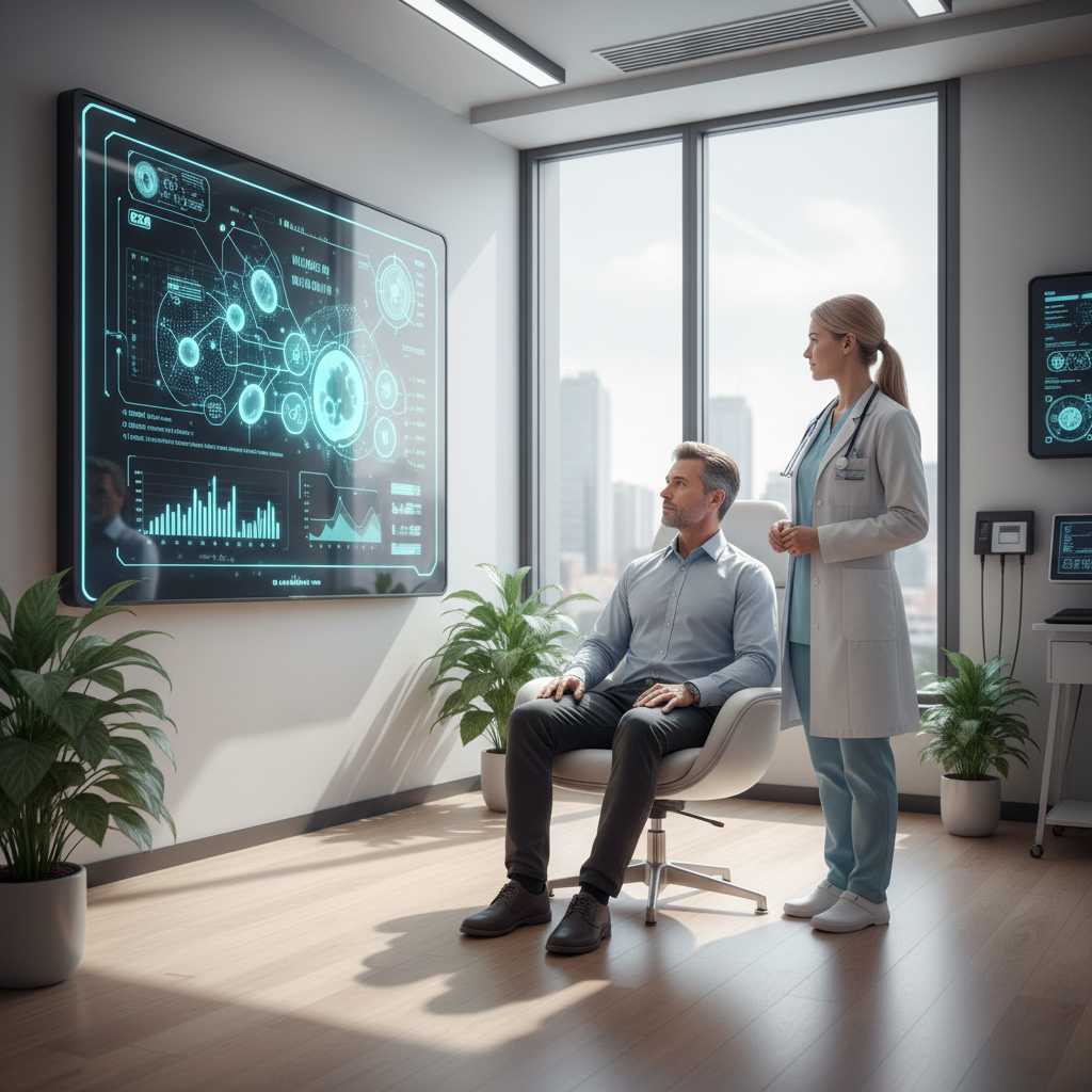 A healthcare professional consulting a patient about IARM’s regenerative medicine and weight loss program