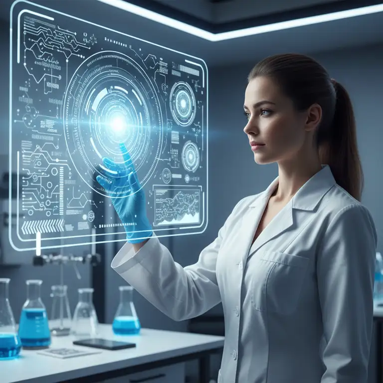 A medical professional at IARM analyzing regenerative medicine data and wellness metrics for patient-centered therapy