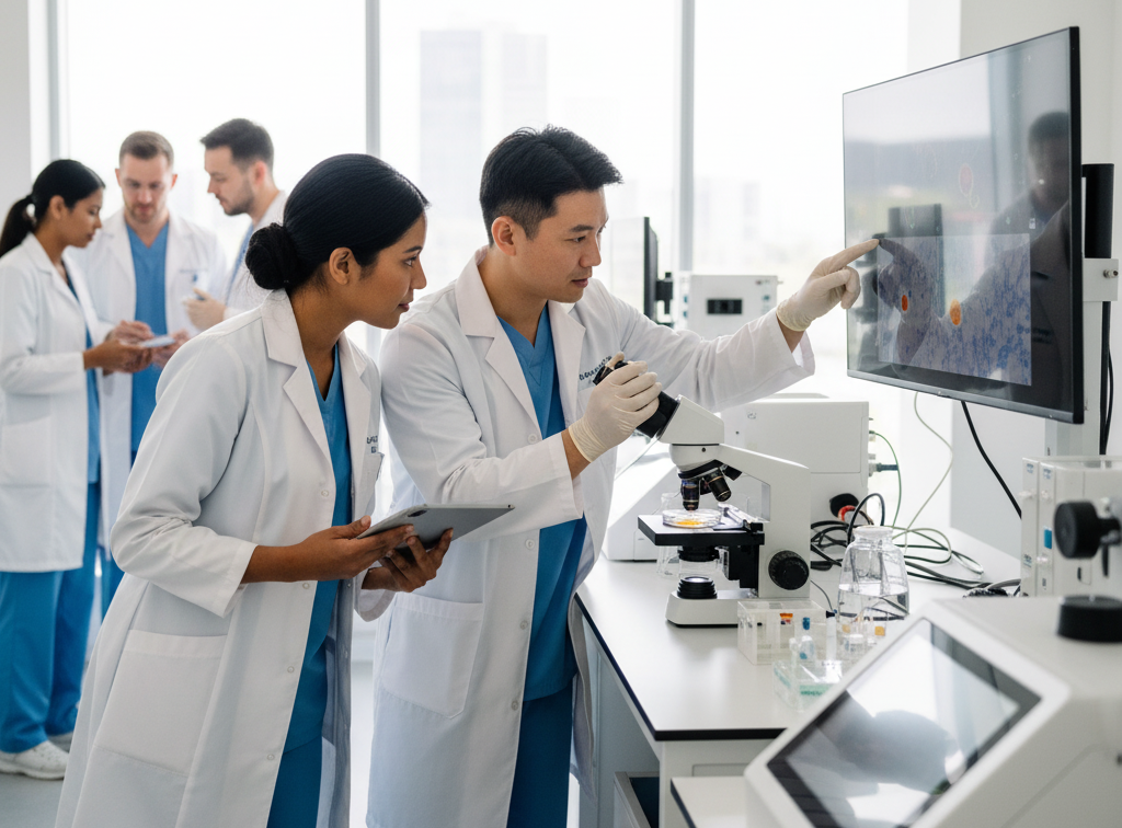A nurse practitioner participating in a regenerative medicine training workshop