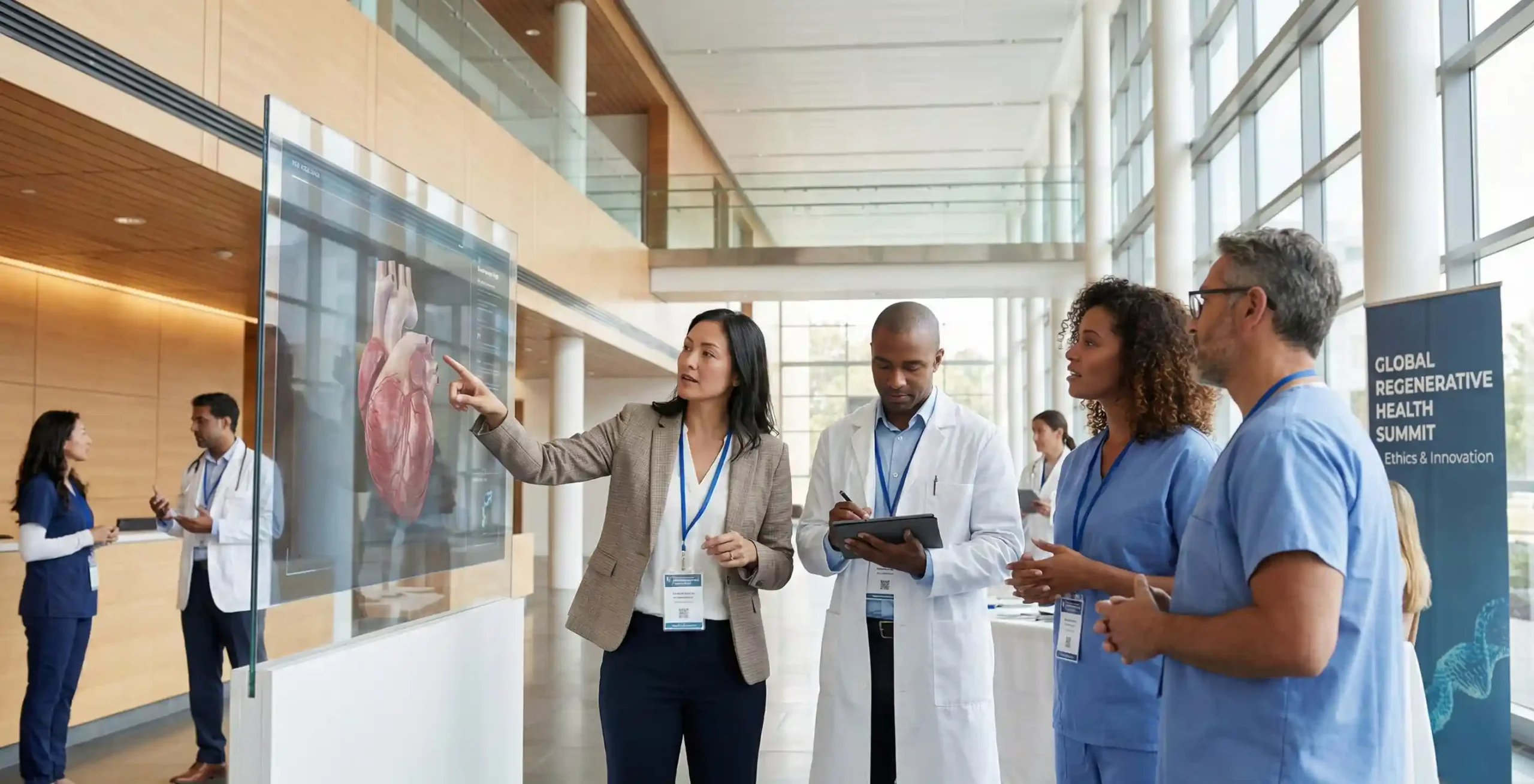 Clinicians collaborating at a regenerative medicine innovation conference hosted by IARM