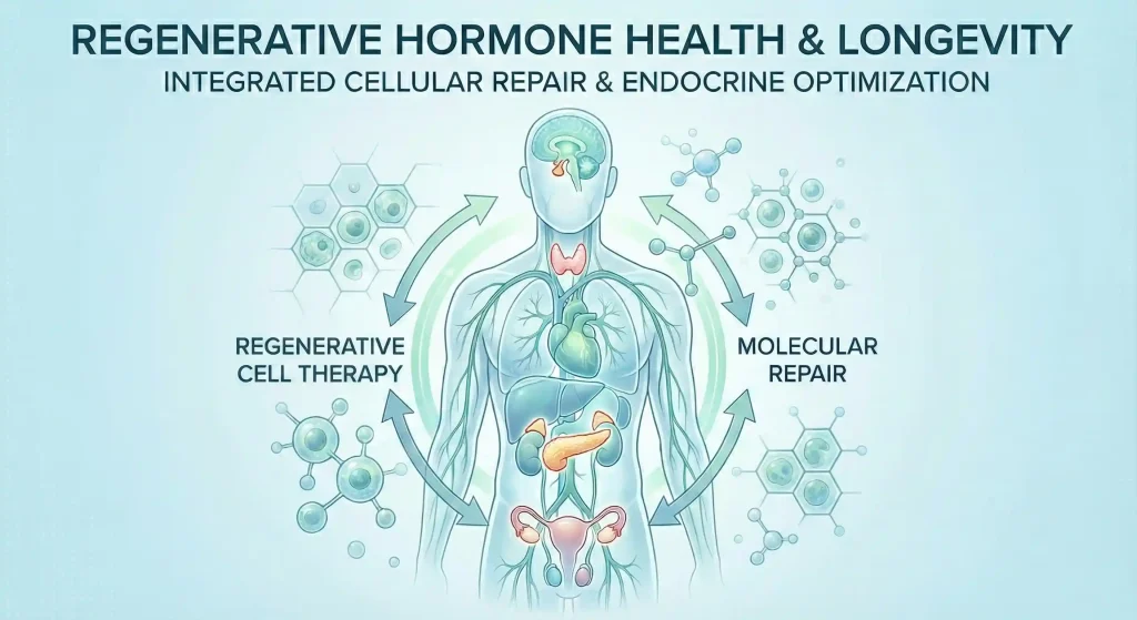 Hormonal health and longevity supported by regenerative medicine therapies