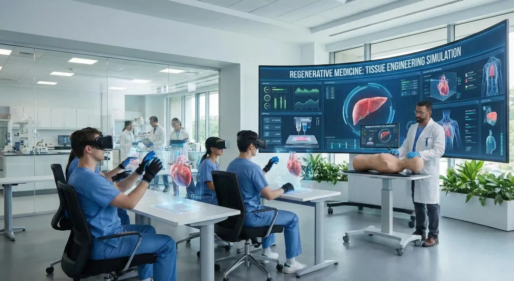Technology-driven regenerative medicine education using digital platforms, AI tools, and simulation-based medical training