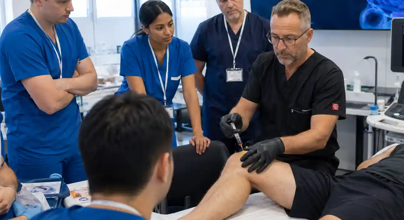 Clinicians attending IARM regenerative medicine training focused on stem cell applications and patient treatment techniques